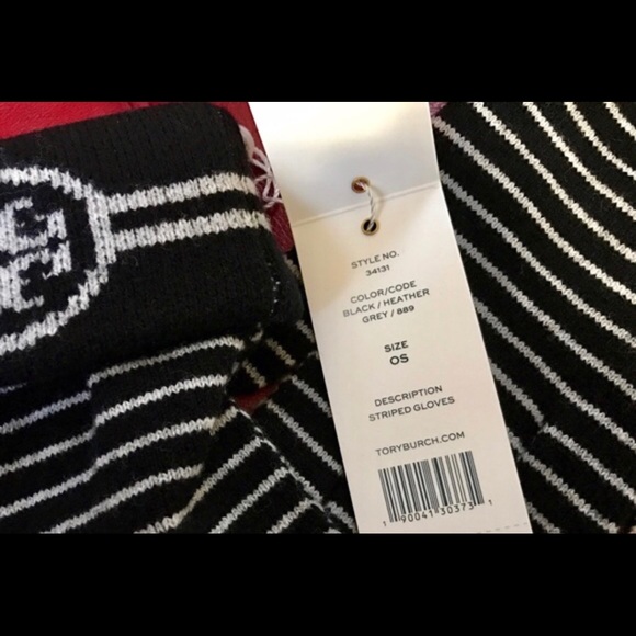 💕💕Tory Burch Striped Merino Wool Gloves - Picture 3 of 5